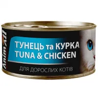 AnimAll, вологий корм для котів з тунцем та куркою, 85 г