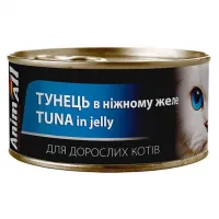AnimAll, вологий корм для котів, тунець у ніжному желе, 85 г