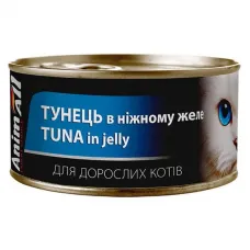 AnimAll, вологий корм для котів, тунець у ніжному желе, 85 г