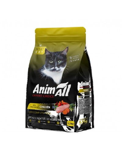 AnimAll (Енімал), сухий корм для котів, зі свіжою куркою, 1.5 кг