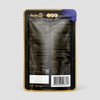 AnimAll, вологий корм для котів, курка з тунцем, пауч, 80 г