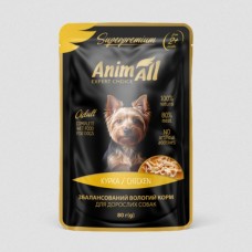 AnimAll, вологий корм для собак, курка, пауч, 80 г