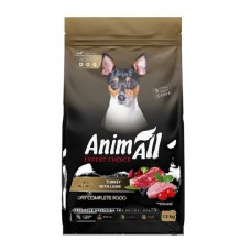 AnimAll (Енімал), сухий корм для дорослих собак малих порід, ягня та індичка, 12 кг