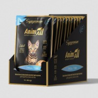AnimAll, вологий корм для котів, тунець, пауч, 80 г