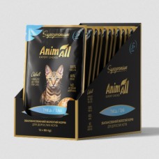 AnimAll, вологий корм для котів, тунець, пауч, 80 г