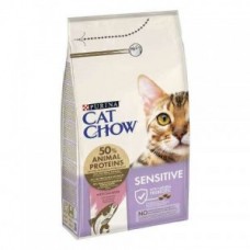 Cat Chow Sensitive Salmon, сухий корм для дорослих котів з чутливим травленням, з лососем, 15 кг
