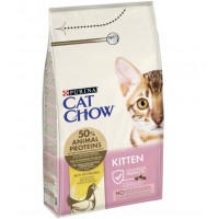 Cat Chow Kitten (Кет Чау Кіттен), сухий корм для кошенят, з куркою, 1.5 кг
