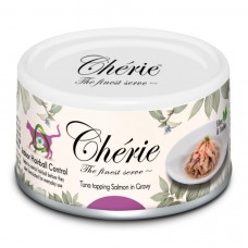 Cherie Hairball Control Tuna & Salmon, вологий корм для котів для виведення шерсті, тунець з лососем, 80 г