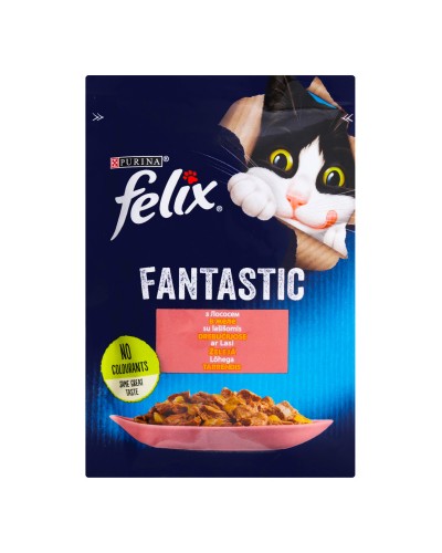 Felix Fantastic (Фелікс Фантастік) з лососем, шматочки у желе, 85 г