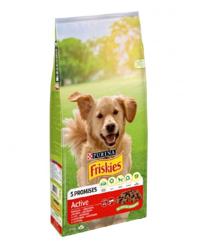 Friskies Active (Фріскіс Актив), сухий корм для дорослих активних собак, з яловичиною, 10 кг