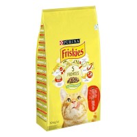 Friskies, сухий корм для котів з яловичиною, куркою та овочами , 1 кг (на розвіс)