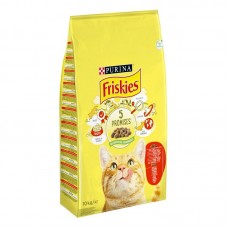 Friskies, сухий корм для котів з яловичиною, куркою та овочами , 1 кг (на розвіс)