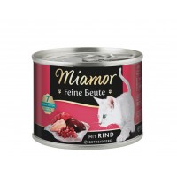 Miamor Feine Beute mit Rind, беззерновий вологий корм для котів Міамор, з яловичиною, банка, 185 г