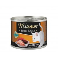 Miamor Feine Beute mit Huhn, беззерновий вологий корм для котів Міамор, з куркою, банка, 185 г