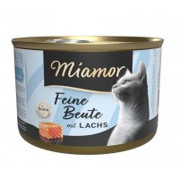 Miamor Feine Beute mit Lachs, беззерновий вологий корм для котів Міамор, з лососем, банка, 185 г
