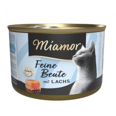 Miamor Feine Beute mit Lachs, беззерновий вологий корм для котів Міамор, з лососем, банка, 185 г