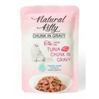 Natural Kitty Chunk in Gravy Chicken Tuna, вологий корм для дорослих котів, курка та тунець, 85 г