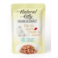 Natural Kitty Chunk in Gravy Chicken, Tuna with Duck, вологий корм для дорослих котів, курка, тунець та качка, 85 г