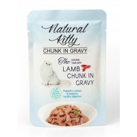 Natural Kitty Chunk in Gravy Chicken, Tuna with Lamb, вологий корм для дорослих котів, курка, тунець, ягня, 85 г