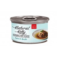 Natural Kitty, вологий корм для дорослих котів, тунець в бульйоні, 80 г
