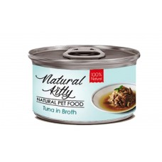 Natural Kitty, вологий корм для дорослих котів, тунець в бульйоні, 80 г
