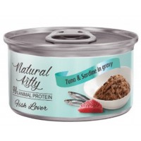 Natural Kitty Meat&Fish Lover, вологий корм для дорослих котів, тунець з сардиною в соусі, 70 г