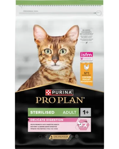 Сухий корм для стерилізованих котів з чутливим травленням, Purina Pro Plan Sterilised Delicate, з куркою, 10 кг