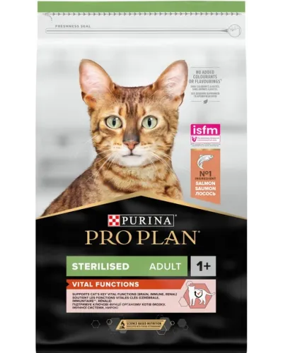 Cухий корм для стерилізованих котів Purina Pro Plan Sterilised Vital Functions, з лососем, 10 кг