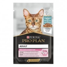 Purina Pro Plan Delicate Digestion MULTIPACK, вологий корм для котів з чутливим травленням, з індичкою 5 шт + з рибою 5 шт, паучі, 10х85 г