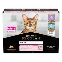 Purina Pro Plan Delicate Digestion, вологий корм для котів, чутливе травлення, з рибою, шматочки у підливці, пауч, 85 г