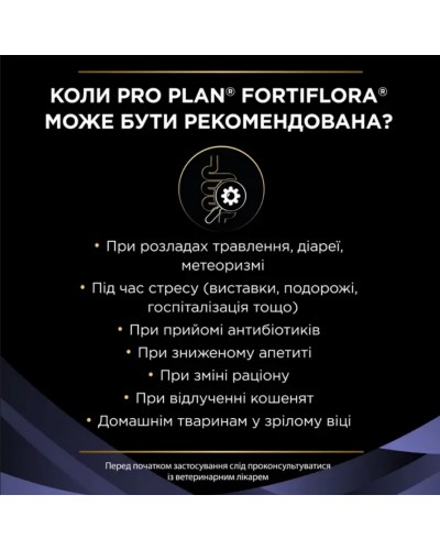 Purina Pro Plan Fortiflora Feline (Фортифлора), пробиотик для котят и взрослых кошек с диареей, 1 пак.