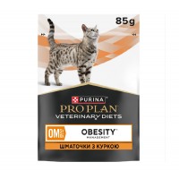 Purina Pro Plan OM Obesity Management St/Ox, вологий корм для дорослих котів для зниження маси тіла, з куркою, пауч, 85 г