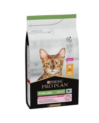 Сухий корм для стерилізованих котів з чутливим травленням, Purina Pro Plan Sterilised Delicate, з куркою, 1.5 кг