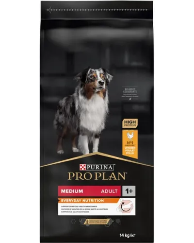 Pro Plan Purina ProPlan Medium Adult, сухий корм для собак середніх порід, з куркою, 14 кг