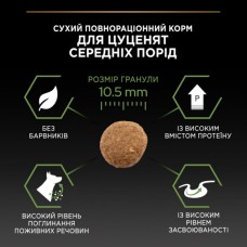 Pro Plan Purina ProPlan Medium Puppy, сухий корм для цуценят середніх порід, з куркою, 3 кг