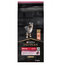 Purina Pro Plan Medium Puppy Sensitive Skin, сухий корм для цуценят середніх порід з чутливою шкірою, з лососем, 12 кг