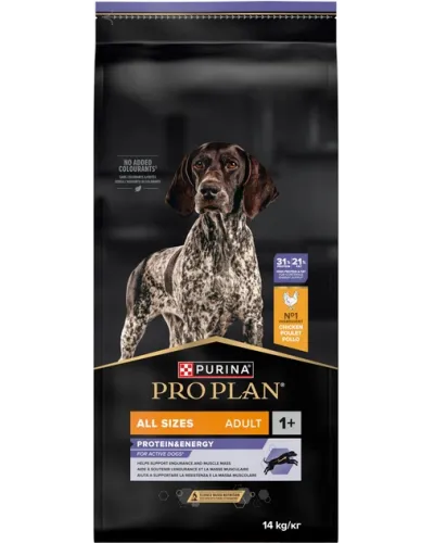 Сухий корм Purina Pro Plan Protein & Energy для дорослих активних та робочих собак усіх розмірів з куркою 14 кг 