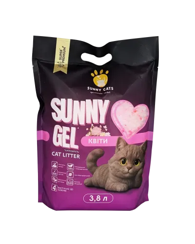  Sunny Cats Sunny Gel для котячого туалета Квіти 3,8 л