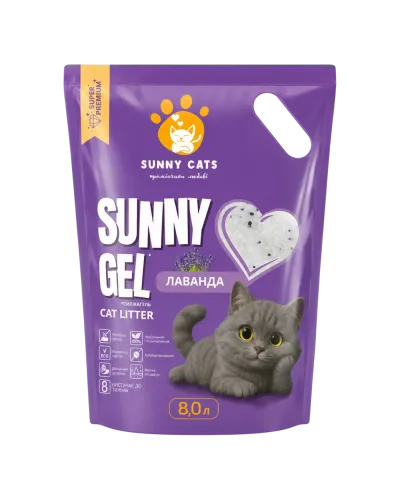  Sunny Cats Sunny Gel для котячого туалета Лаванда 8 л