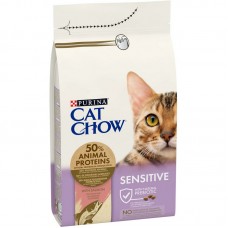 Cat Chow Sensitive Salmon, сухий корм для дорослих котів з чутливим травленням, з лососем, 1.5 кг