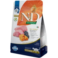 Farmina N&D Grain Free Pumpkin Lamb & Blueberry Neutered Adult для стерилізованих кішок з гарбузом, ягням та чорницею, 300 г