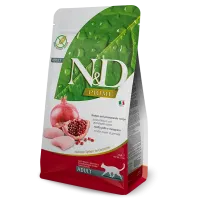 Farmina N&D Prime Grain Free Chicken&Pomengranate adult, беззерновий сухий корм для дорослих котів, курка з гранатом, 300 г
