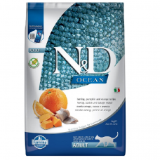 Farmina N&D Ocean Codfish&Orange, низькозерновий сухий корм для дорослих котів, тріска з апельсином, 1.5 кг