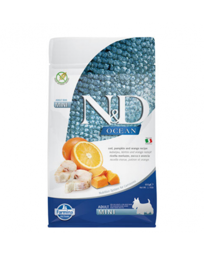 Farmina N&D Ocean Grain Free Codfish & Orange Dog Adult Mini, 2.5 кг
