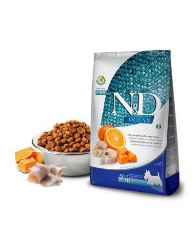 Farmina N&D Ocean Grain Free Codfish & Orange Dog Adult Mini, 2.5 кг