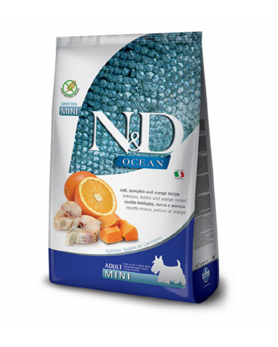 Farmina N&D Ocean Grain Free Codfish & Orange Dog Adult Mini, 2.5 кг
