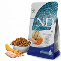 Farmina N&D Ocean Grain Free Kitten, беззерновий сухий корм для кошенят, тріска/креветка/гарбуз/диня, 1.5 кг