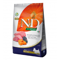 Farmina N&D Pumpkin Grain Free Lamb & Blueberry Dog Adult Mini, беззерновий сухий корм для собак малих порід, ягня з чорницею, 2.5 кг