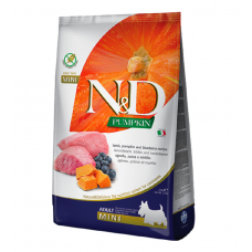 Farmina N&D Pumpkin Grain Free Lamb & Blueberry Dog Adult Mini, беззерновий сухий корм для собак малих порід, ягня з чорницею, 2.5 кг