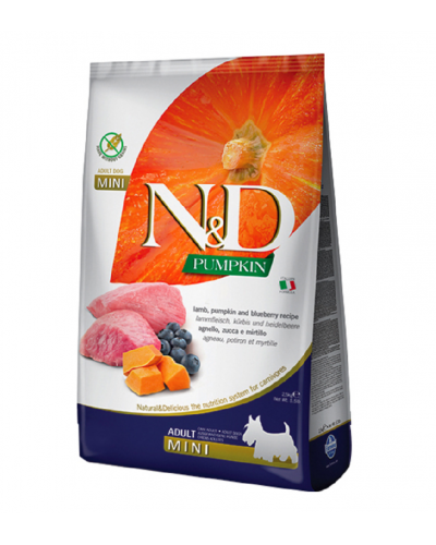Farmina N&D Pumpkin Grain Free Lamb & Blueberry Dog Adult Mini, 2.5 кг